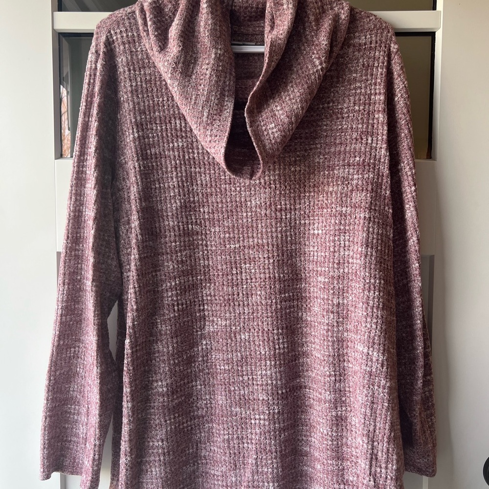 Sonoma Textured Burgundy Cowl Neck Sweater